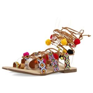 Vibrant Multicolor Beaded Sandals